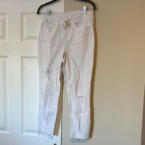 Royalty For Me White Distressed Jeans